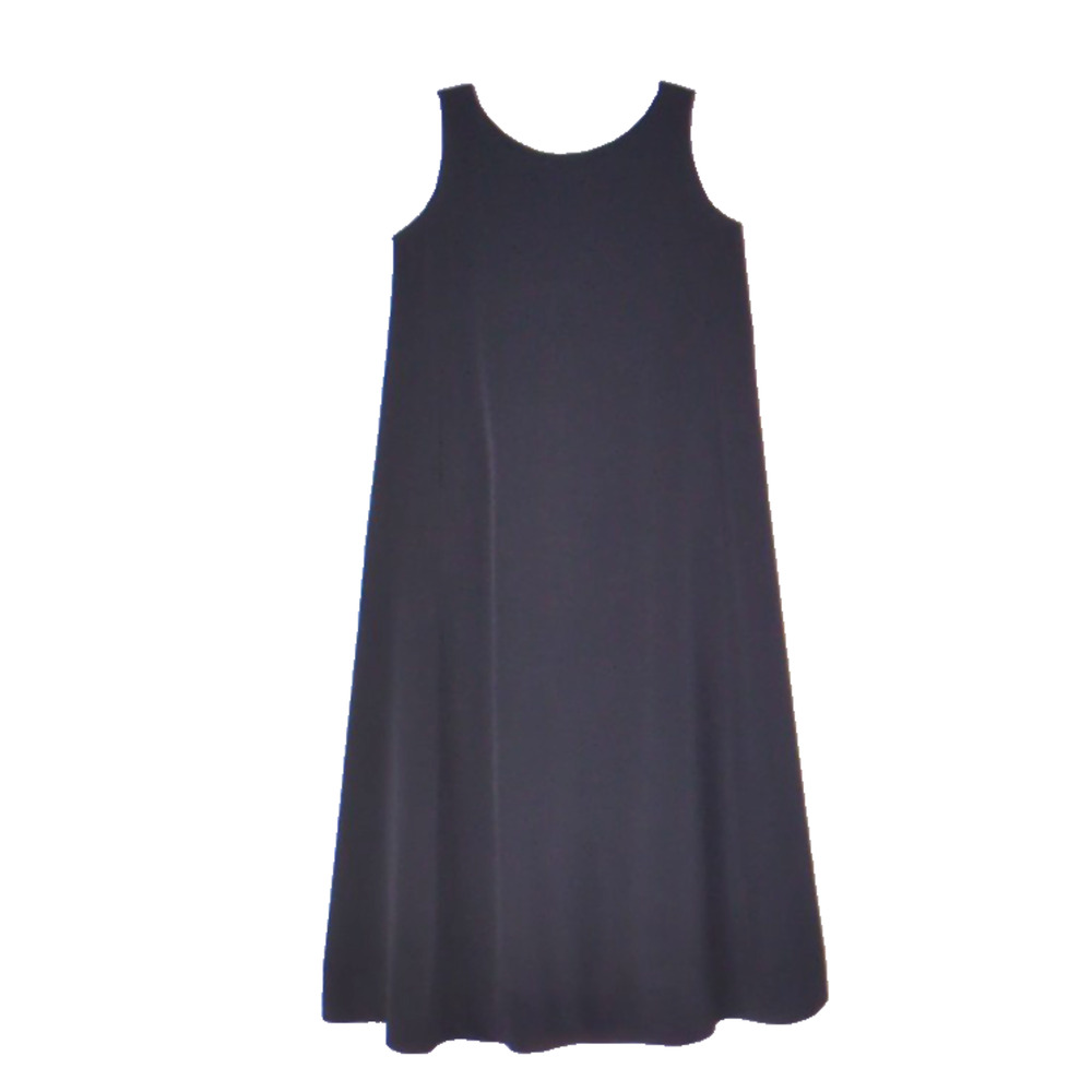 Eileen Fisher Silk Midi Dress Tank Scoop Neck Georgette Crepe